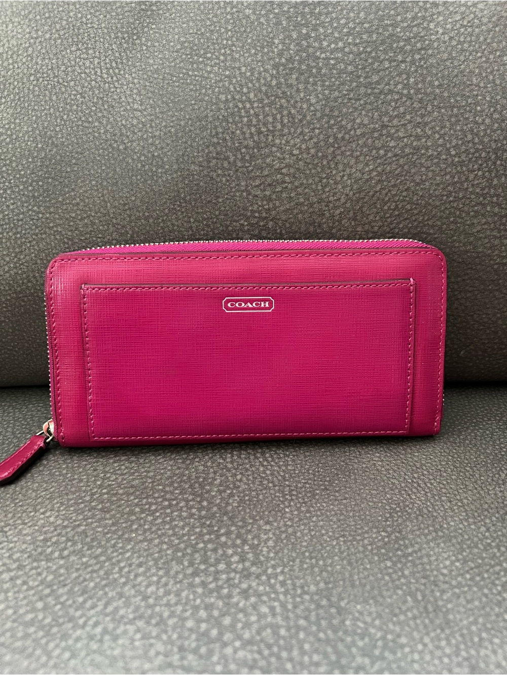 COACH Darcy Patent Leather Zip Wallet